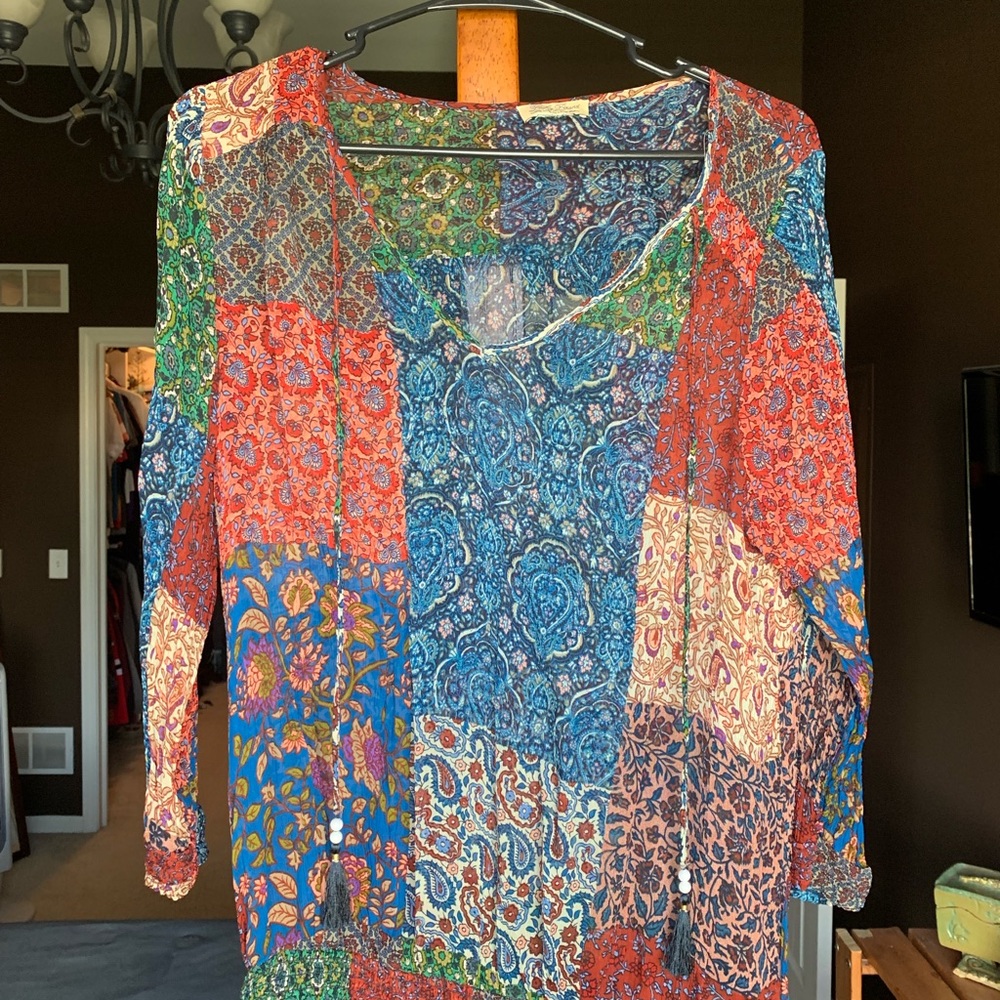 Mixed print top